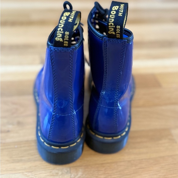 Dr Martens Boots Women's Size Blue Patent Leather 1460W - Picture 10 of 15